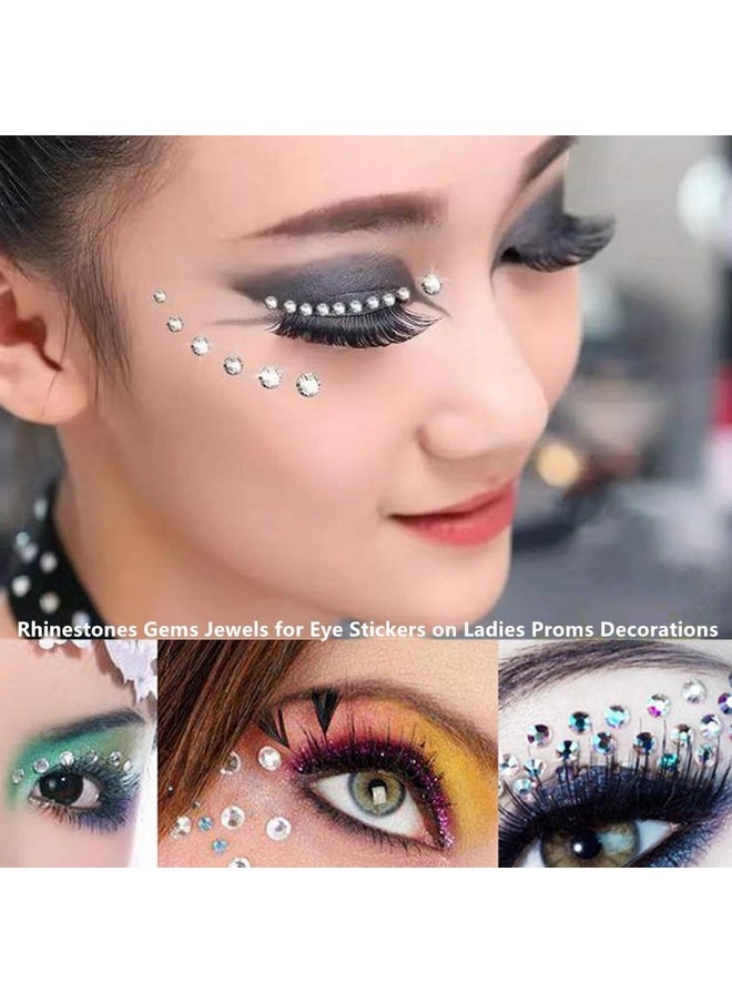 Go Ho - 423 Pieces Self Adhesive Face;Hair Gems Rhinestones,Body Glitter Eye Gems Diamonds Rhinestones Crystals Hair Jewels Stick On Face Jewels For Singer Concerts Festival Rave,Hair;Nails Rhinestones - Image 1