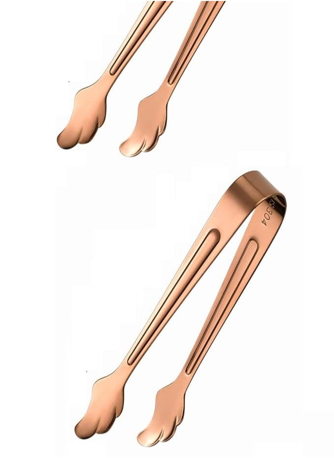 Sugar Tongs, Leaf Shell Head Design, Premium 304 Stainless Steel, Mini Ice Tongs, Kitchen Tongs, Forceps for Daily Use, Baking Tongs