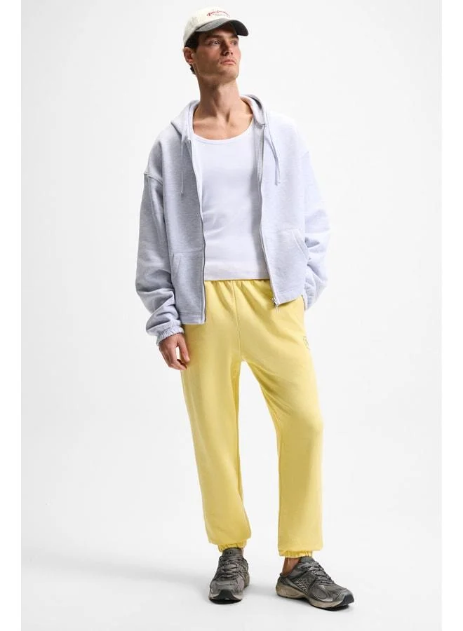 GRIMELANGE YOANE Men's Drawstring Elastic Waist and Cuff Yellow Sweatpants.
