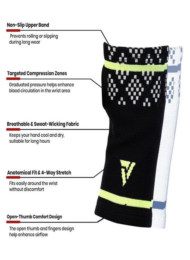 ACTIFIT Wrist Support Brace for Men and Women, Compression Wrap for Pain Relief, Sprains, Carpal Tunnel, Adjustable and Breathable Strap, Multicolor, M Size, Pack of 1 - Image 2