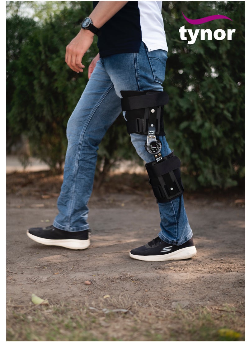 Tynor - Knee Brace controls and restricts degree of flexion of the knee joint through a multi-point fixation system to allow a range of motion or immobilization to the knee - Image 1