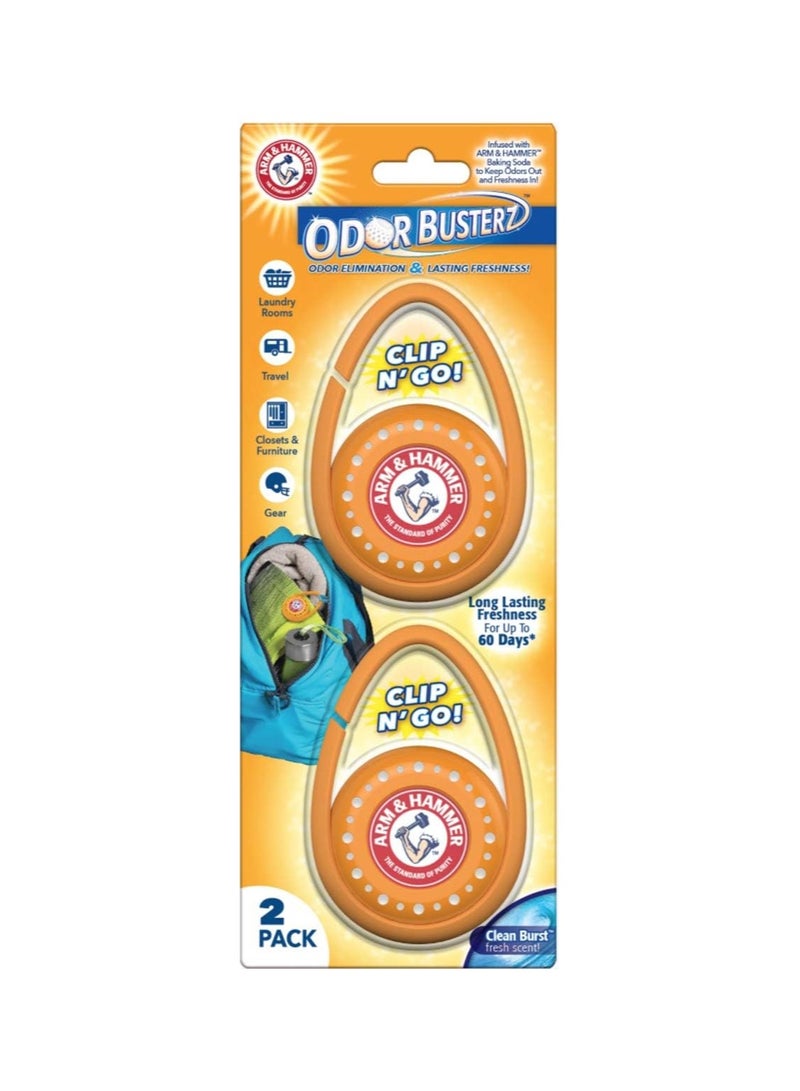 ARM & HAMMER Odor Busterz Clip N Go Deodorizor 2 Count - Image 1