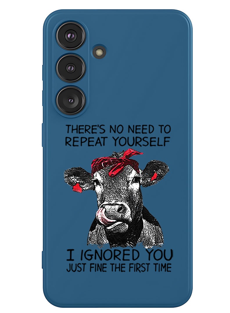 Theodor Protective Slim Fit Case Liquid Silicone Cover with Full Body Protection Anti-Scratch Shockproof Case For Samsung Galaxy S25 (Blue) - there is no ned to repeat yourself - Image 1