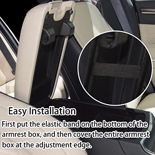 YOSRTER for Dodge Durango Accessories 2011-2018 2019 2020 Center Console Armrest Cover Interior Box Anti-Scratch Leather Central Armrest Decoration (Yellow Trim - Image 5