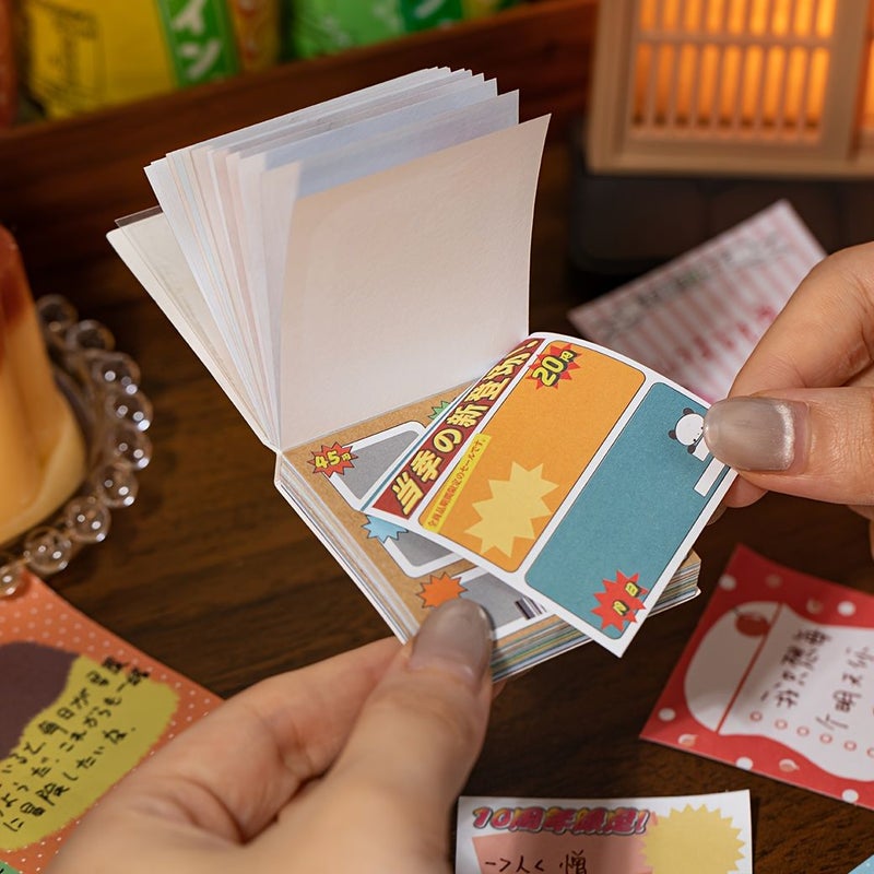 Showa Handwritten Vintage Tea Time Sticky Notes 50 Sheets Memo Pads - Image 3