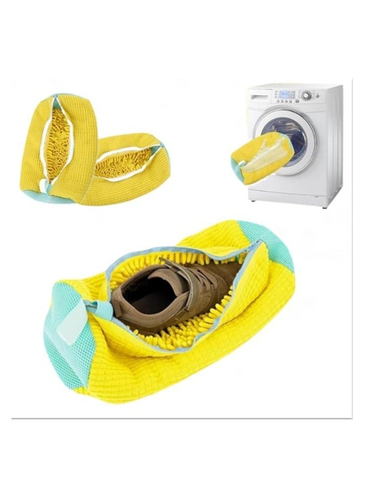 Shoe Washing Machine Bag - Suitable for washing machines, perfect size for two people, high-quality material for cleaning and protection. Color (Yellow) AR - Image 1