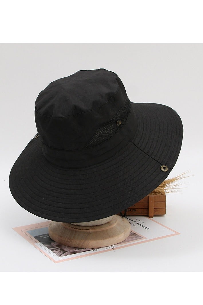 Men Women Sun Hat Cowboy Hat with Straw Wide Brim Bucket Breathable Boonie Hats for Fishing, Hiking, Garden, Beach