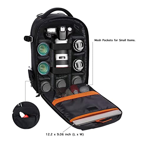 MOSISO Camera BackpackDSLRSLRMirrorless Photography Backpack Buffer Padded Shockproof Camera Bag with Customized Modular InsertsTripod Holder Compatible with CanonNikonSony etc Black - Image 3