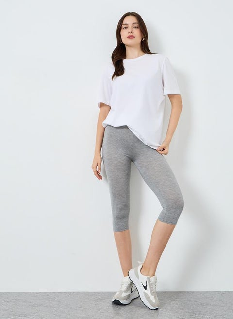 high waisted 3/4th length leggings