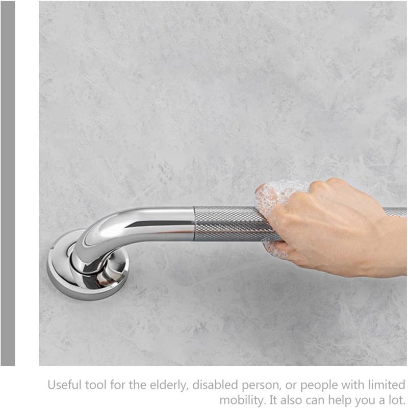 Uonlytech Stainless Steel 40cm Knurled Non-Slip Grab Bar Handrail for Bathtubs and Showers, Safety Handrail for Elderly Bathroom Support, 1pcs Accessible Bath Rail - Image 3