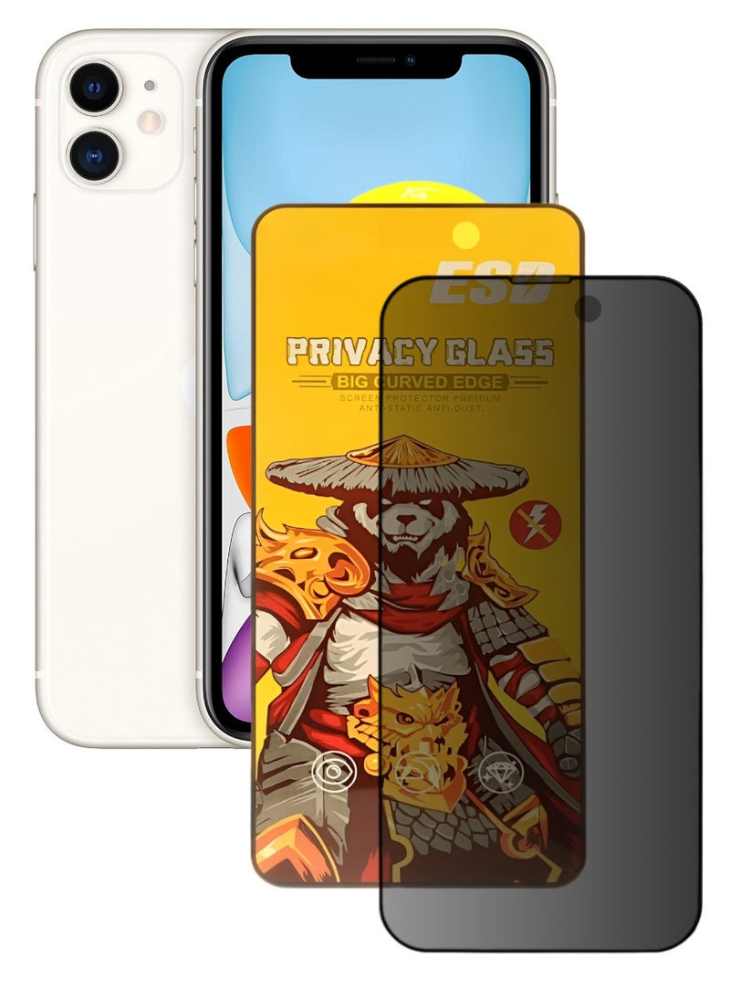 ESD Tempered Dustproof Privacy Glass Screen Protector Compatible For iPhone 11 - Image 1