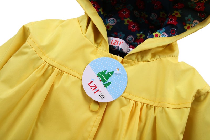 LZH Girl Baby Kid Waterproof Hooded Coat Jacket Outwear Suit Raincoat Hoodies with Pants Yellow 6(For Age 5-6Y) - Image 4