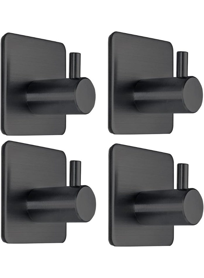 تراسل خطافات لاصقة، خطافات استحمام من الفولاذ المقاوم للصدأ SUS304، خطافات استحمام من الفولاذ المقاوم للصدأ SUS304، خطافات حائط مضادة للانزلاق شديدة التحمل، خطافات تعليق للمناشف، الجلباب، المعاطف، المفاتيح - مطبخ الحمام المنزلي - 4 عبوات - Image 1