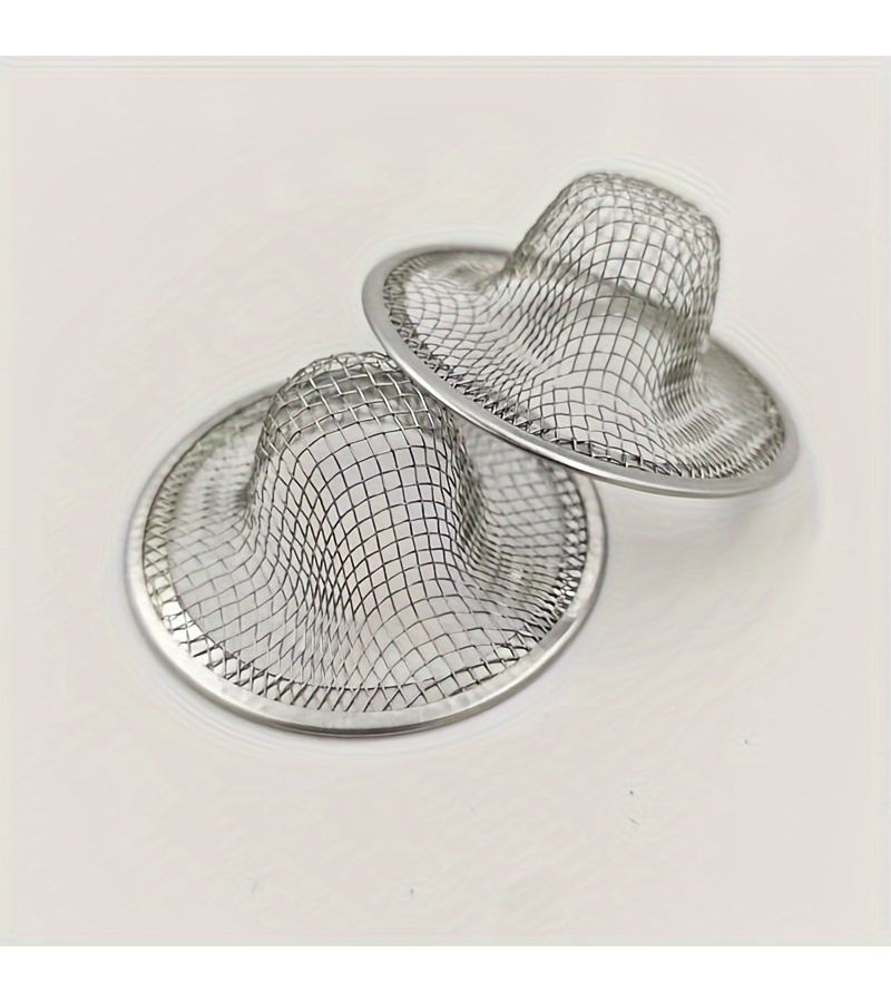 3pcs Stainless Steel Bathroom Sink Strainer Drain Filter Anti Clog Hair Catcher - Image 1
