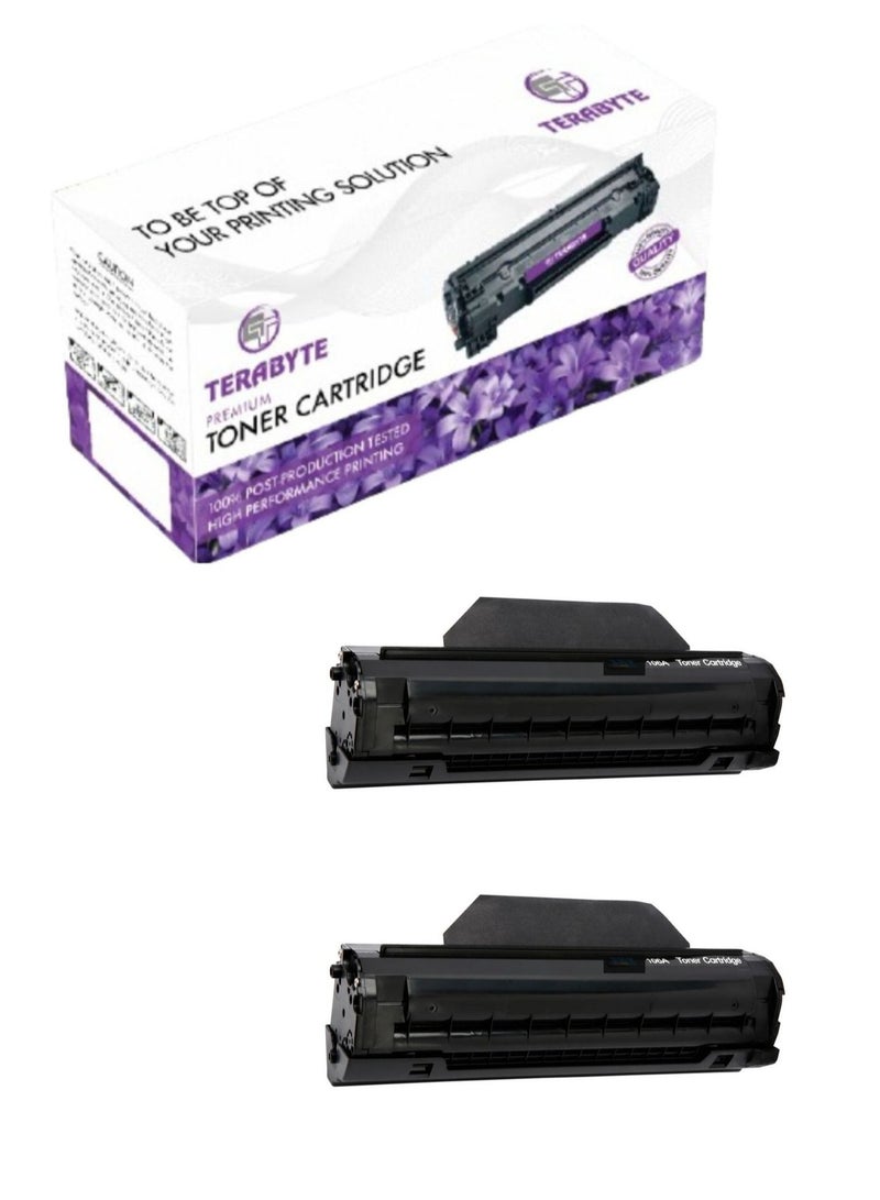 Terabyte 106A Compatible Toner Cartridge for Laser 107 MFP135 MFP137 1000 pages (Pack of 2) - Image 1