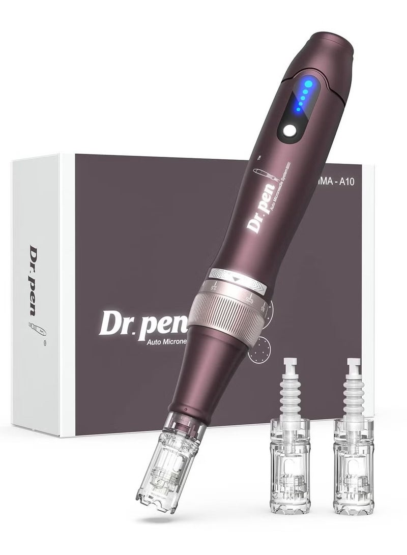 دي آر. بن قلم Dr.pen A10 للوخز بالإبر الدقيقة – قلم كهربائي لاسلكي للعناية بالبشرة مزوّد برأسين بديلين - Image 1