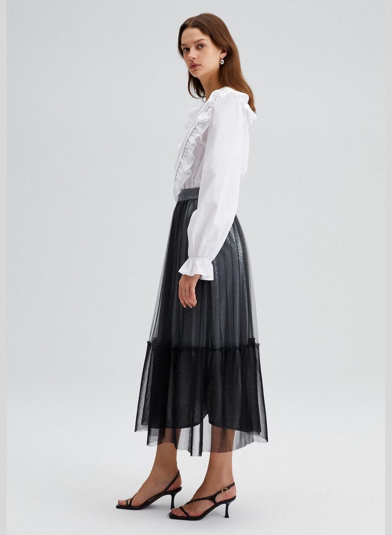 Touche تنورة تول مطوية - Image 4