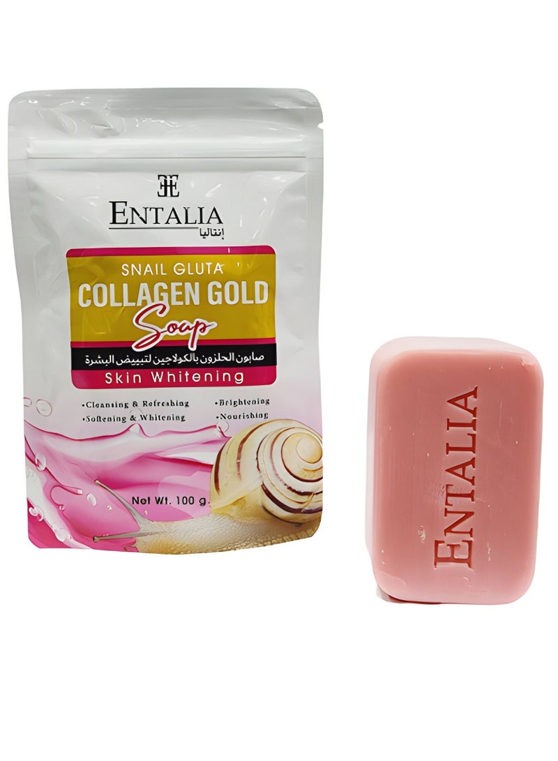 إنتاليا صابون الحلزون التيلندي بالكولاجين لتبييض البشرة يعمل على تبييض البشره بشكل رهيب وسريع ويعطي نعومة ولمسة حريرية 100 جرام - Image 2