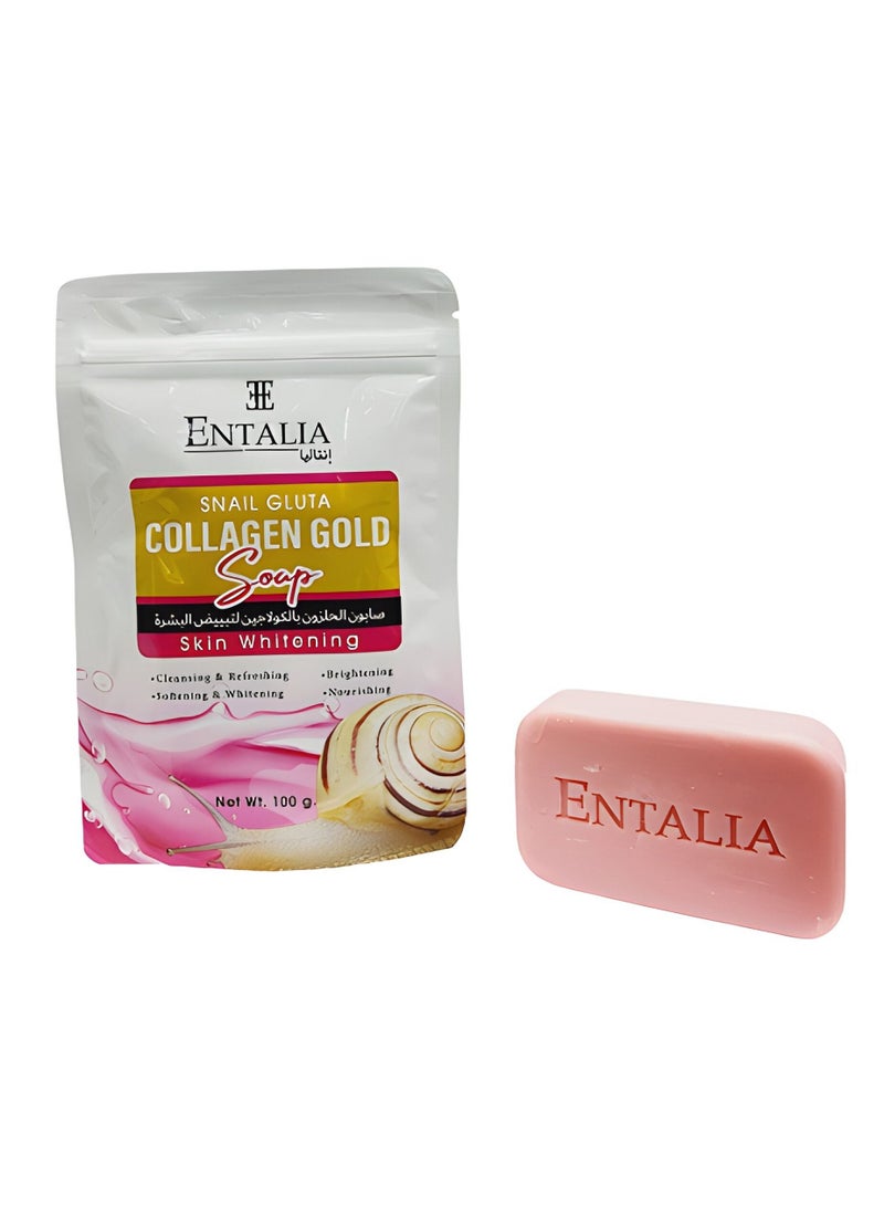 إنتاليا صابون الحلزون التيلندي بالكولاجين لتبييض البشرة يعمل على تبييض البشره بشكل رهيب وسريع ويعطي نعومة ولمسة حريرية 100 جرام - Image 3