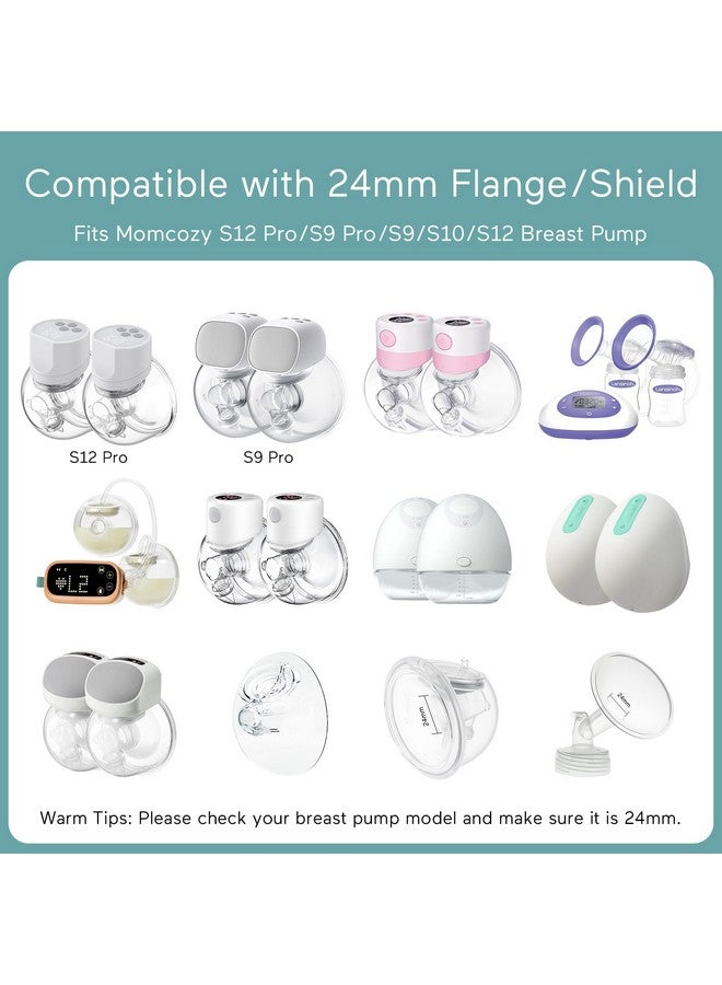 Paruu Flange Inserts 6PCS 21mm, Suitable for Momcozy S12pro/S9pro/S9/S10/S12, for Medela/Tsrete/Spectra/Bellababy 24mm Shields/Flanges, Reduce Tunnel Down to Correct Size - Image 2