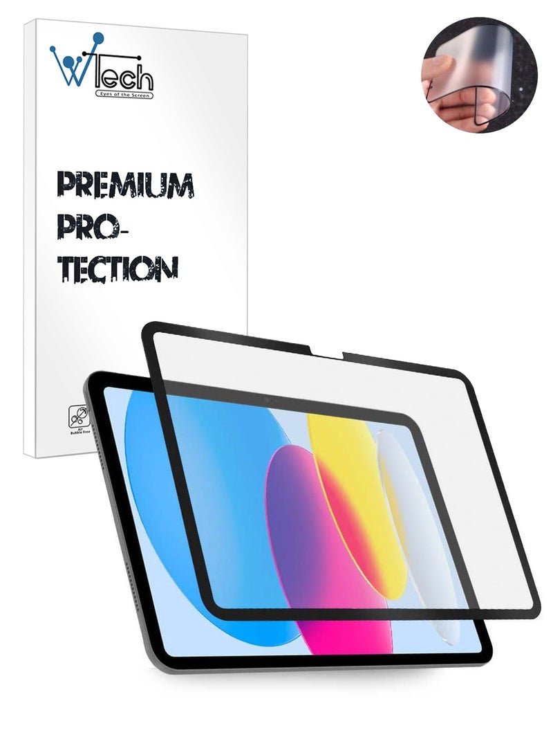 دبليو تيك ابل ايباد 2025 (الجيل الحادي عشر) ايه 16 ايه 10.9 انش نانو سيراميك كامل الغراء بغطاء كامل واقي شاشة مرن غير لامع (TSCNMN) - شفاف / أسود - Image 1