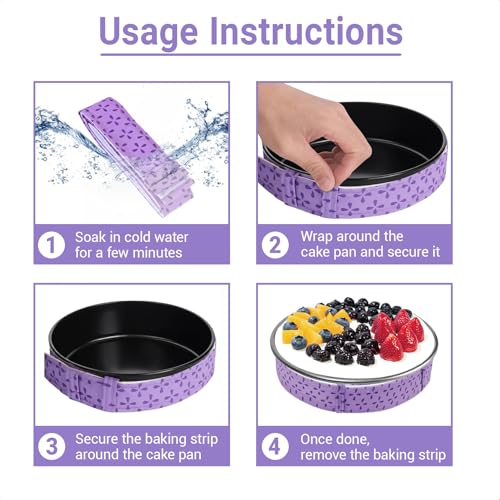 Hufopik 3-Piece Cake strips for even baking, Baking strips for cake pans, Baking Supplies and Cake leveler - Image 5