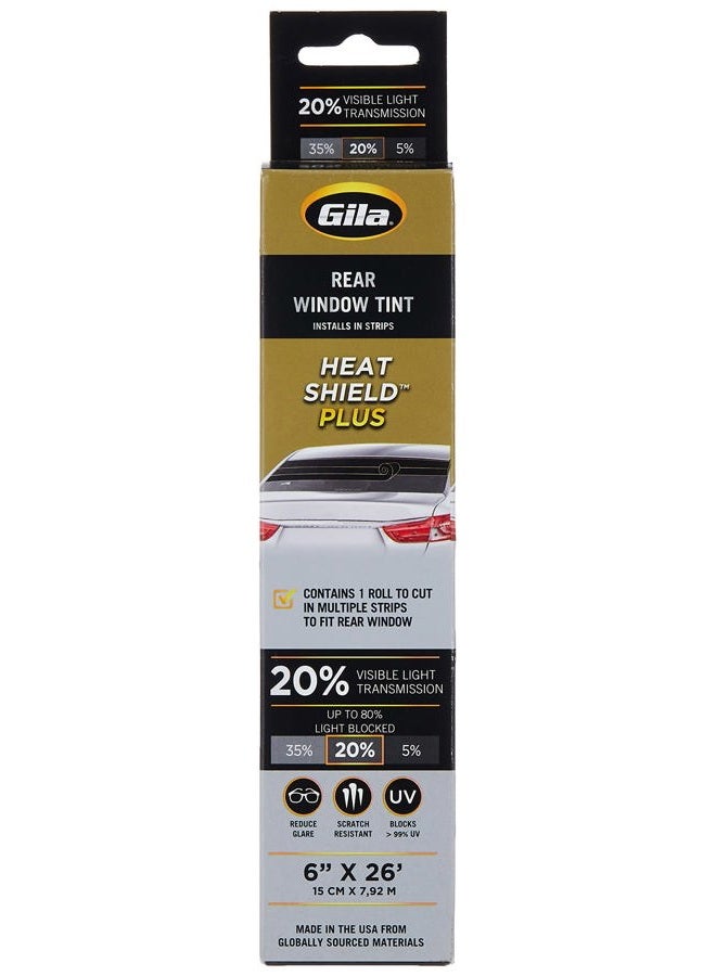 Gila Window Tint Window Film, Window Tint Diy Extra Heat Control Glare Control, 20% Rear Window Limo Black, 6in. x 26ft - Rear Window, USS74 - Image 2