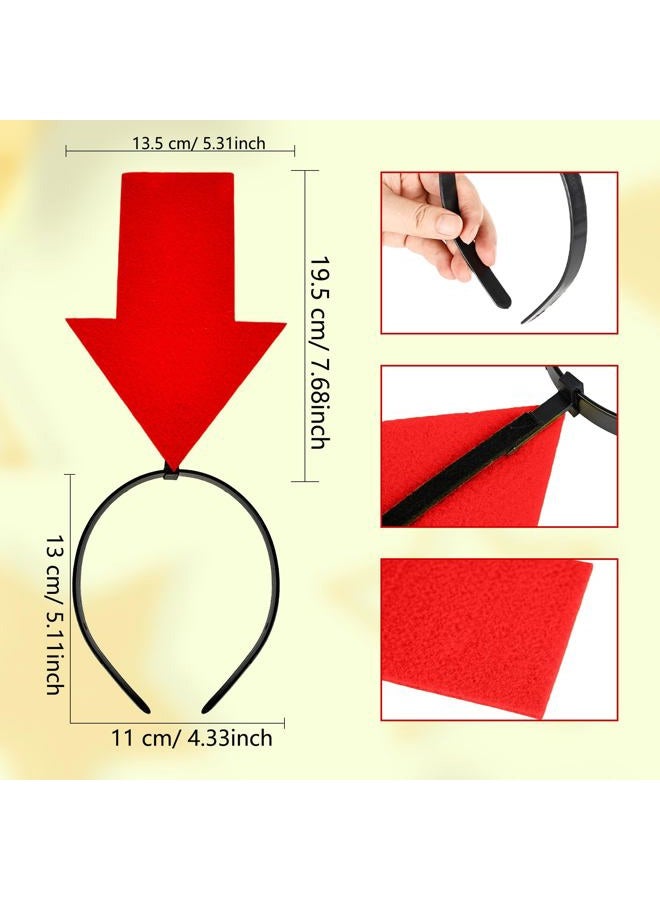 Fahacop 12 Pack Funny Arrow Headbands Creative Symbol Headband Red and Yellow Arrow Headbands for Halloween Prank Parties Gag Gifts Photo Booth Props, 2 Colors - Image 2
