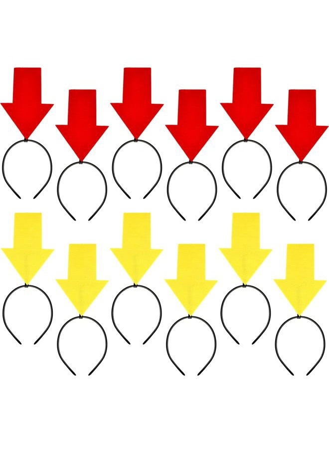 Fahacop 12 Pack Funny Arrow Headbands Creative Symbol Headband Red and Yellow Arrow Headbands for Halloween Prank Parties Gag Gifts Photo Booth Props, 2 Colors - Image 1