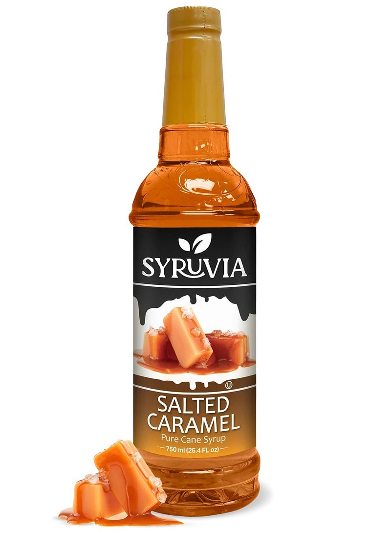 Syruvia Syruvia Salted Caramel Coffee Syrup – 750 ml – Syrup for Coffee, Lattes, Shakes, Smoothies, Desserts – 100% Vegan, Gluten Free, Kosher Coffee Syrup  - Image 4
