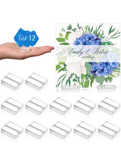 KASTWAVE Acrylic Stand, Card Holder Desk Number, Holds 1.2 Inch Card Holder Clear Card Display Holder for Dining Table Shop Office Wedding Photo Painting Business Card Holder  - Image 1