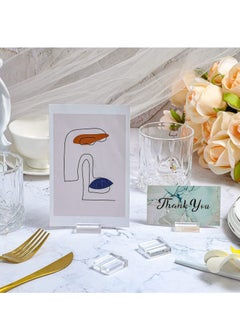 KASTWAVE Acrylic Stand, Card Holder Desk Number, Holds 1.2 Inch Card Holder Clear Card Display Holder for Dining Table Shop Office Wedding Photo Painting Business Card Holder  - Image 5