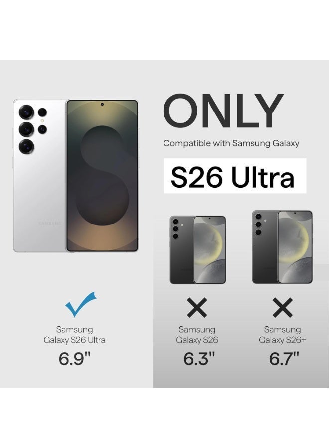 بيتاكا حافظة MagSafe لهاتف Samsung Galaxy S26 Ultra فائقة النحافة، حافة مرتفعة للكاميرا، ملمس منسوج، حماية من السقوط والتلف، غطاء خلفي متين - أسود/رمادي منسوج - Image 3