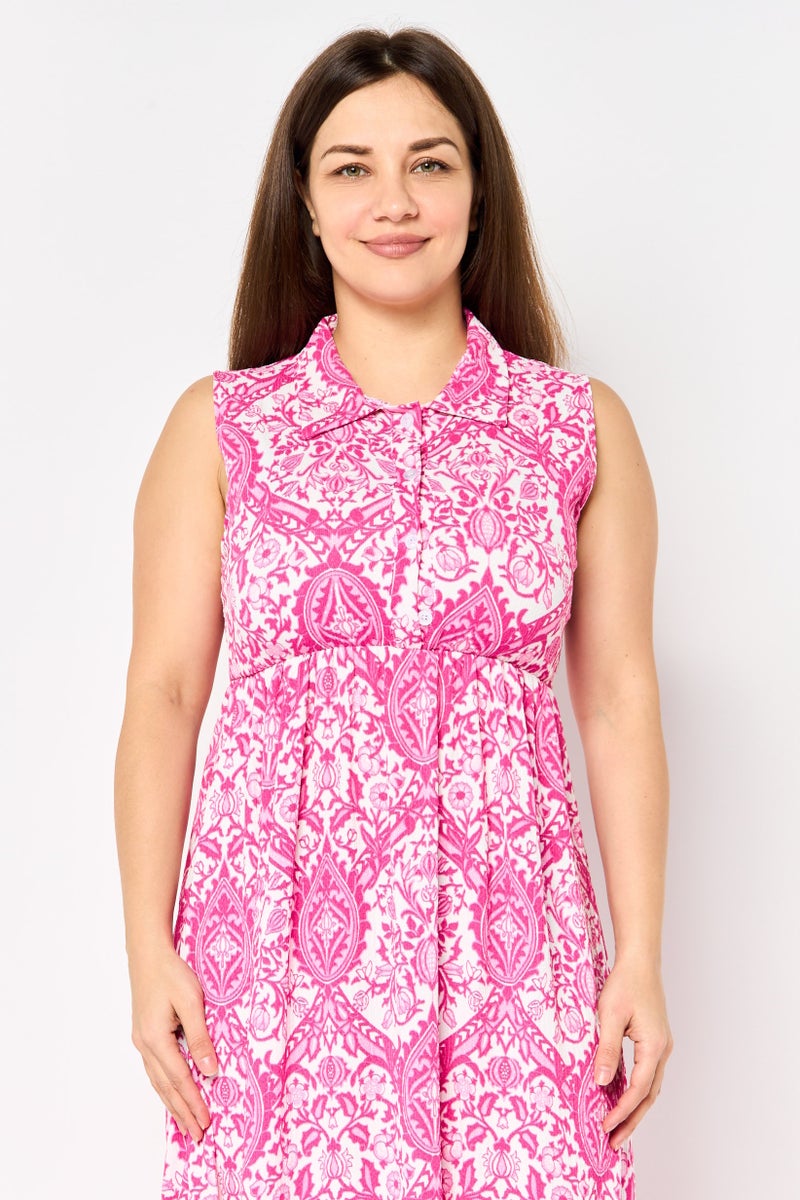 trendyol Women Floral Print Fit And Flare Dress, Multicolor - Image 2