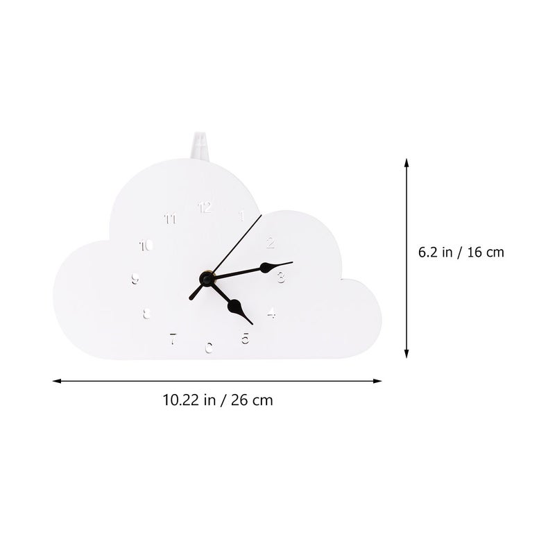 2 pcs Nordic-style Clock Cloud-shaped Clock for Bedroom Desktop Clock for Home Clock (White) - Image 2