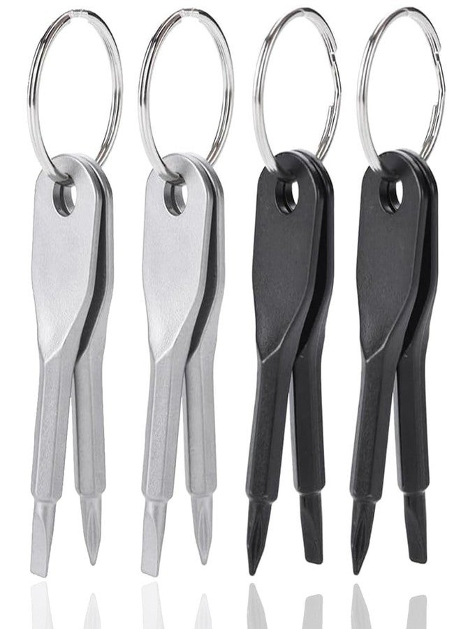 Wolfride 8Pcs Keychain Screwdriver Set, Small Flat Phillips Head Screwdriver Kit Mini Pocket Screwdriver Tool - Image 1
