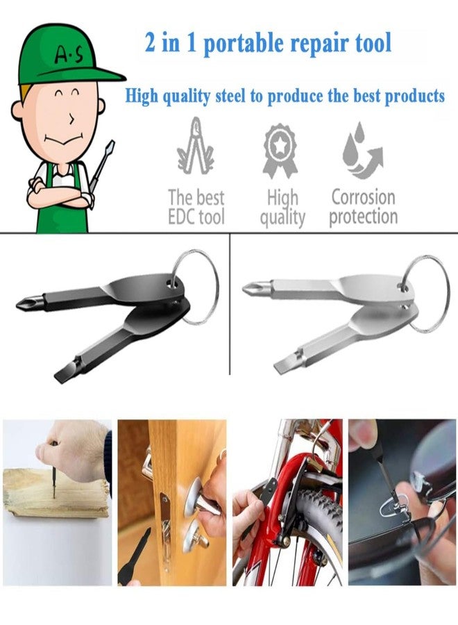 Wolfride 8Pcs Keychain Screwdriver Set, Small Flat Phillips Head Screwdriver Kit Mini Pocket Screwdriver Tool - Image 3