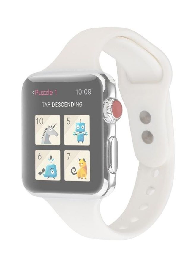 HuHa Replacement Watchband for Apple Watch Series 7/6/5/4/3/2/1/SE 38/40/41mm White - Image 1