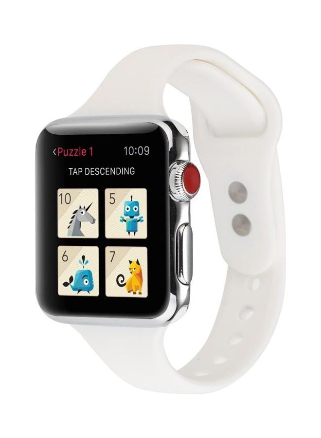 HuHa Replacement Watchband for Apple Watch Series 7/6/5/4/3/2/1/SE 38/40/41mm White - Image 3