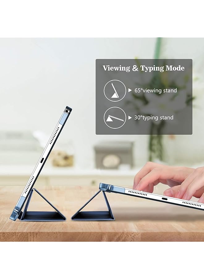 Procases Smart Case For Lenovo Tab M11 11 Inch 2024 Tb330Fu With Pen Holder Slim Stand Tri-Fold Hard Shell Protective Tablet Cover Translucent Back Case Support Auto Wake Sleep -Navy - Image 3