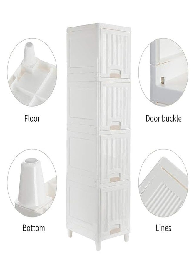 COYRASTH Plastic Cabinet for Storage Foldable Box | Stack it Up | Cloth Stacker | Foldable Shirt Storage Stacker for Wardrobe | Plastic Stackable Closet Organizer | White Storage Box | Drawer Storage Box - Image 2