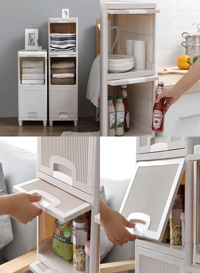 COYRASTH Plastic Cabinet for Storage Foldable Box | Stack it Up | Cloth Stacker | Foldable Shirt Storage Stacker for Wardrobe | Plastic Stackable Closet Organizer | White Storage Box | Drawer Storage Box - Image 5