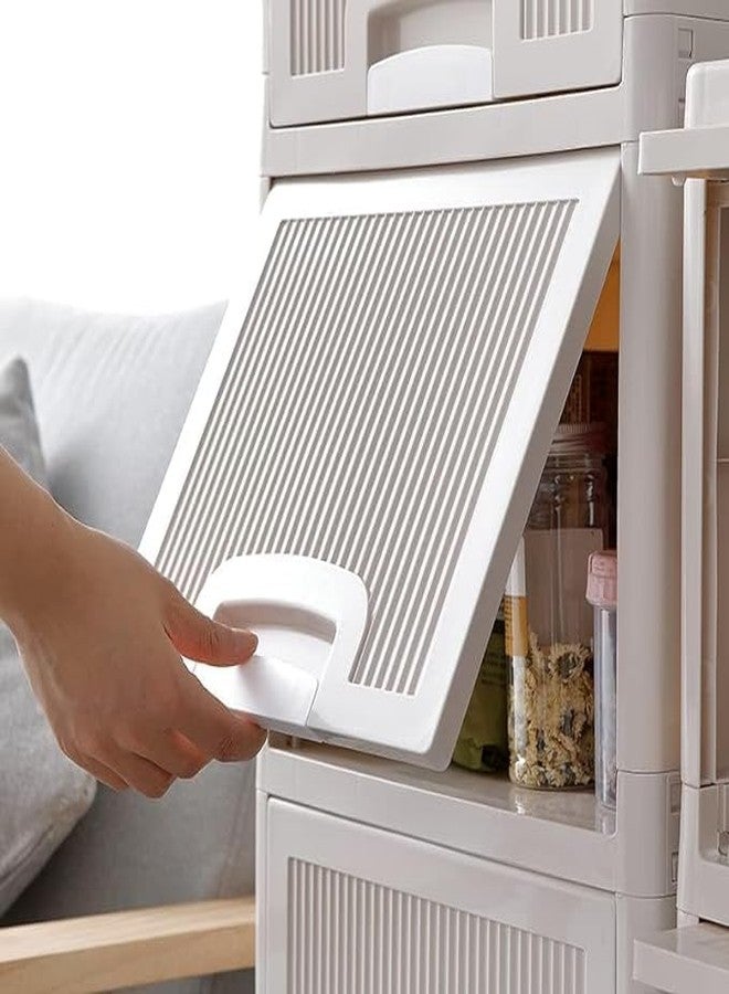 COYRASTH Plastic Cabinet for Storage Foldable Box | Stack it Up | Cloth Stacker | Foldable Shirt Storage Stacker for Wardrobe | Plastic Stackable Closet Organizer | White Storage Box | Drawer Storage Box - Image 4