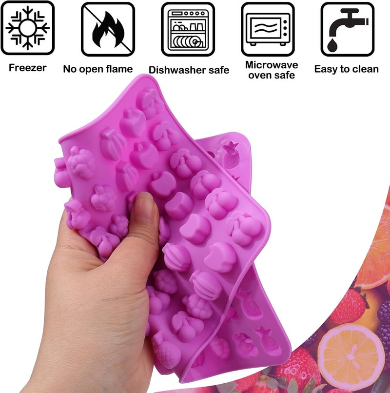 LEGACYCART 1 PC Silicone Fruit Snack Mould Cherry Grape Banana Apple Pineapple for Chocolate Candy Gummies Fruit Snack Fudge Ice Cubes Jelly Hard Candy Frozen Yougurt Pack of 1 - Image 3