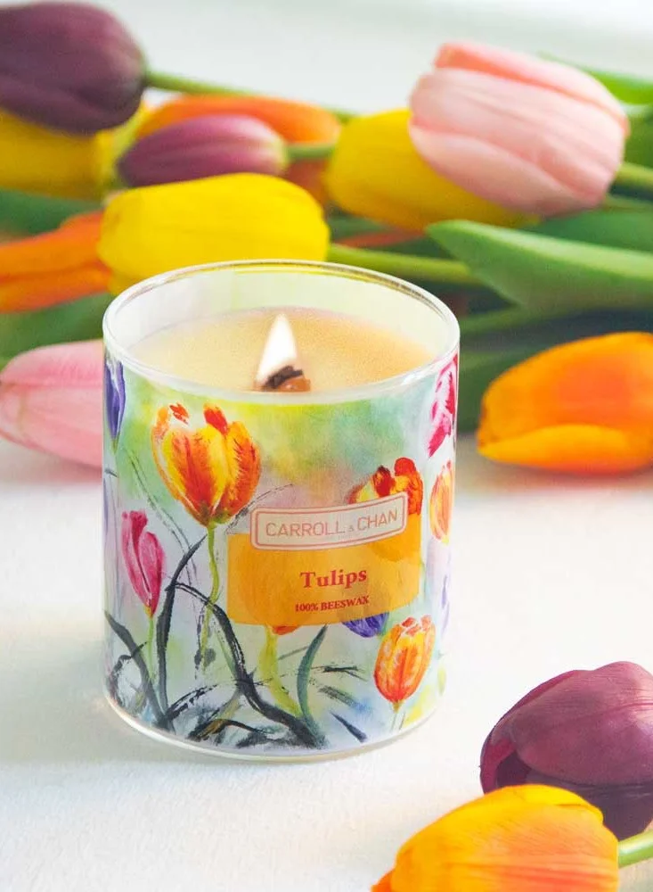 CARROLL & CHAN Tulips beeswax jar candle