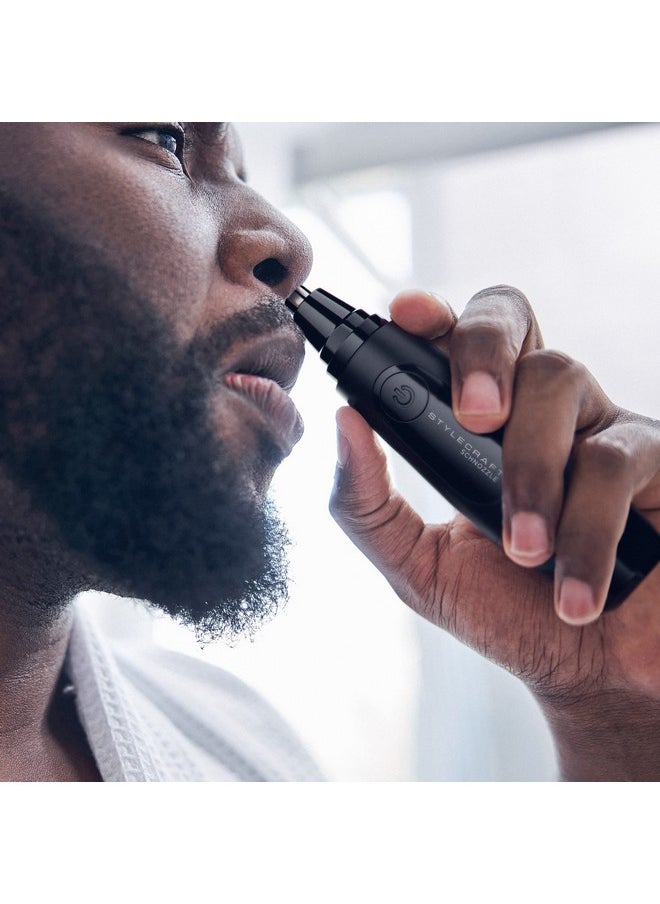 Stylecraft Stylecraft Schnozzle Cordless Nose and Ear Trimmer, Water Resistant, Portable, LED Light, Matte Black  - Image 3
