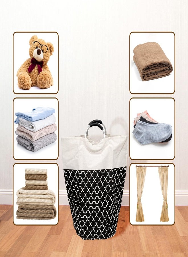 Funstreet 115L Black Collapsible Laundry Basket, Waterproof Laundry Hamper Foam Protected Aluminum Handles Laundry Baskets, Tall Clothes Bag for College Dorm/Family - Image 4