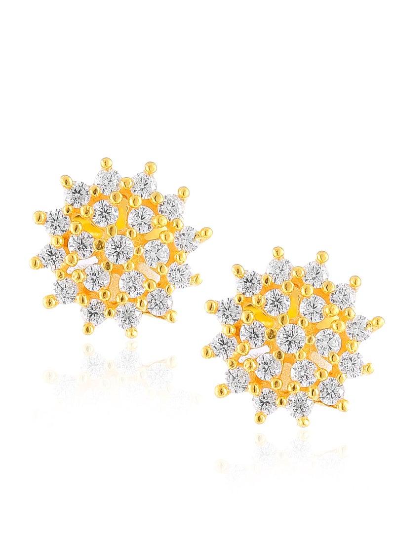 BAFLEH JEWELLERY - Flower Shape Gold Earrings in 22kt Gold - Image 1