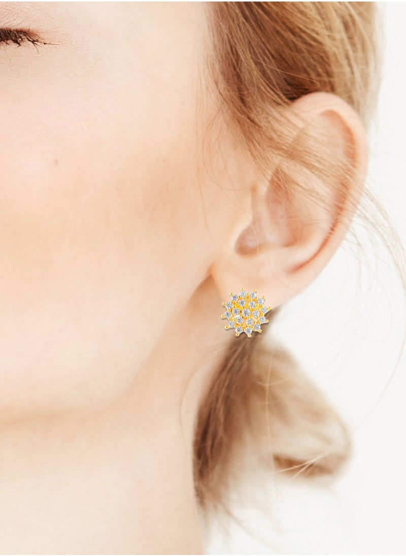 BAFLEH JEWELLERY - Flower Shape Gold Earrings in 22kt Gold - Image 1