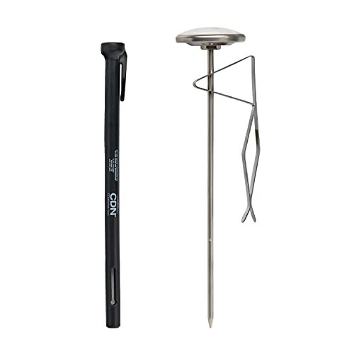 CDN ProAccurate® Instant Read Beverage Frothing Thermometer with Clip for Precise Temperature Measurement, 7" Stainless Steel Stem, Yellow Case (IRTL220) - Image 4